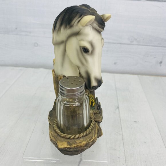 DWK 2010 Animal Gray Black Horse Resin Holder w Salt And Pepper Shaker Set 3 - Picture 5 of 15